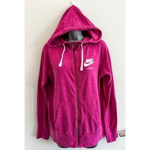 Pink Nike Hoodie - Full Zip with 'Just Do It' Slogan